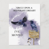 Raven Crow Halloween Moving Announcement Briefkaart (Voorkant)