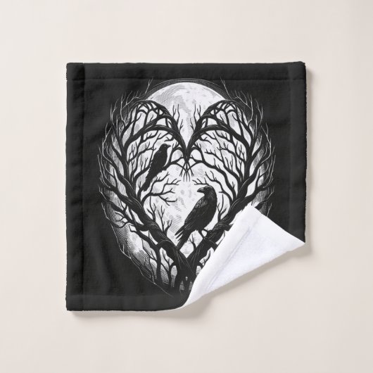 Raven Crow Hart Boom Washandje (Wasdoekje)