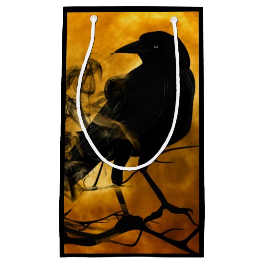 Raven crow herfst oogst maan herfst zwart sinaasap klein cadeauzakje (Voorkant)