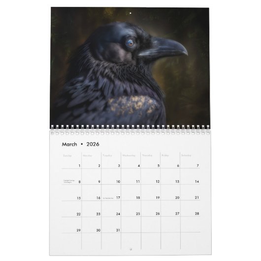 Raven Crow Kalender 2025 (Mar 2026)