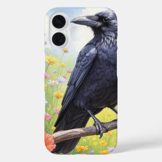 Raven Crow op Branch iPhone 16 Hoesje