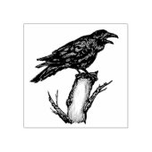 Raven Crow op Tak Pen & Inkttekening Halloween Rubberstempel (Afrduk)
