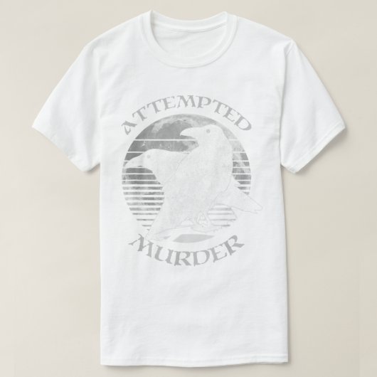 Raven Crow Poging Moord Retro Moon Wiccan Paga T-shirt (Design voorkant)