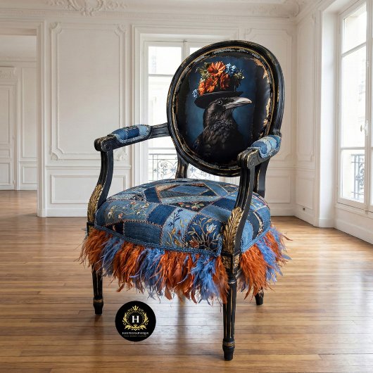  Raven Crow Vogel Bloemen Decoupage Tissuepapier