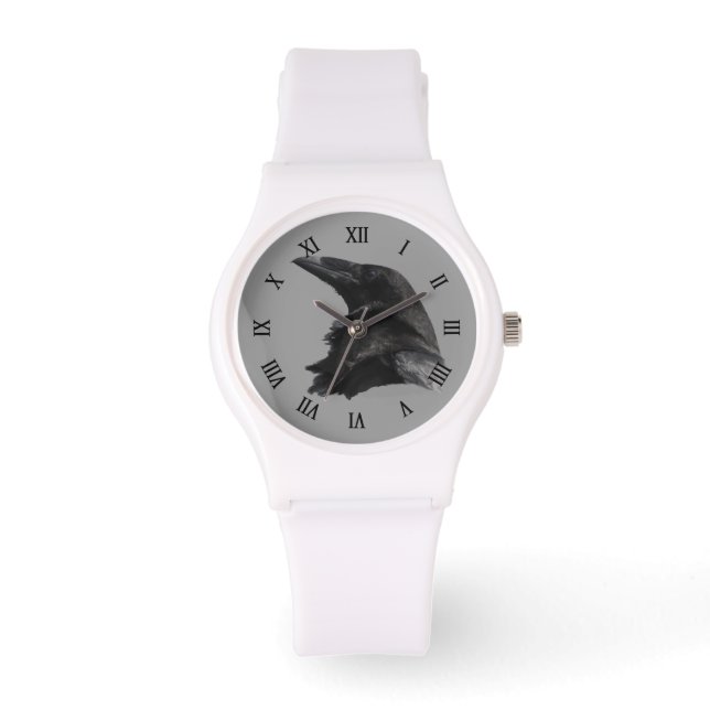 Raven Crow Wildlife Vogel Raven-Lover Horloge (Voorkant)