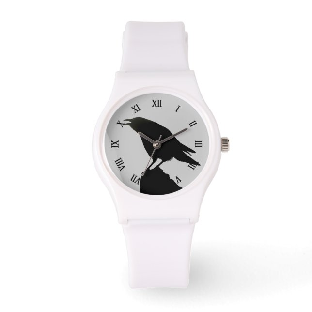 Raven Crow Wildlife Vogel Raven-Lover Horloge (Voorkant)