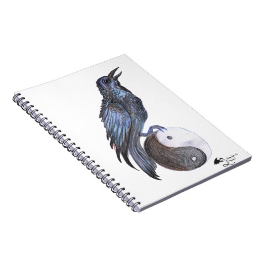 raven crow yang zwarte vogel notitieboek (Rechterzijde)