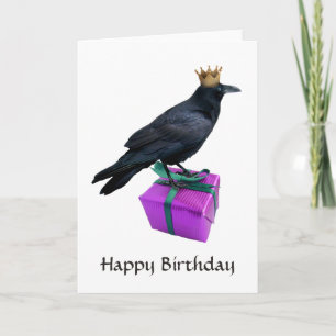 Raven Crown Cadeau Birthday Card Kaart