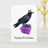 Raven Crown Cadeau Verjaardag Kaart (Gele Bloem)