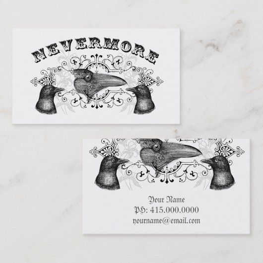 Raven & Crows Gothic profiel Visitekaartje (Voorkant / Achterkant)