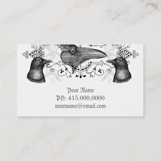 Raven & Crows Gothic profiel Visitekaartje (Achterkant)