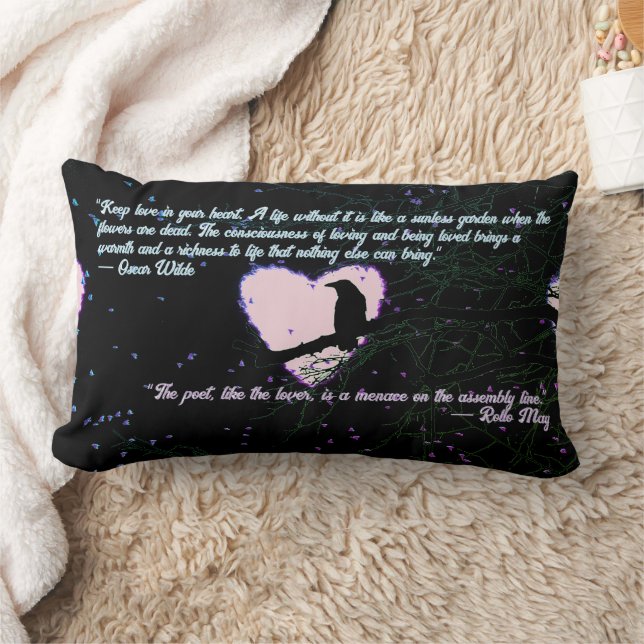 Raven Dark Love Cracked Glowing Heart beroemd gema Kussen (Deken)