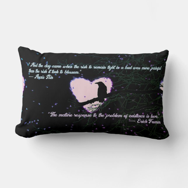 Raven Dark Love Cracked Glowing Heart beroemd gema Kussen (Voorkant)