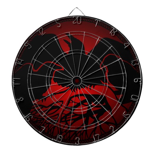 Raven Dartboard Cool Tribal Kunstwerk Gifts Dartbo Dartbord (Voorkant)
