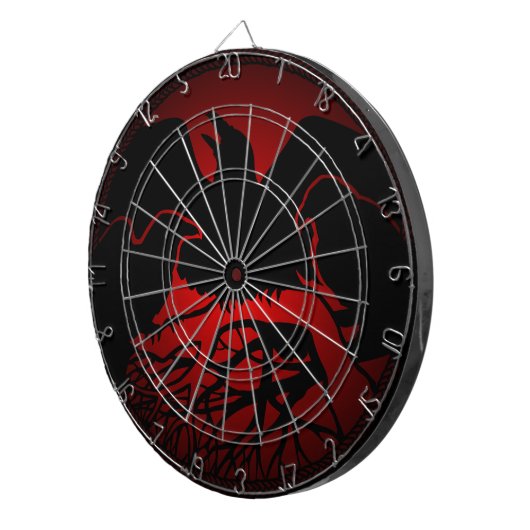 Raven Dartboard Cool Tribal Kunstwerk Gifts Dartbo Dartbord (Voorkant Rechts)