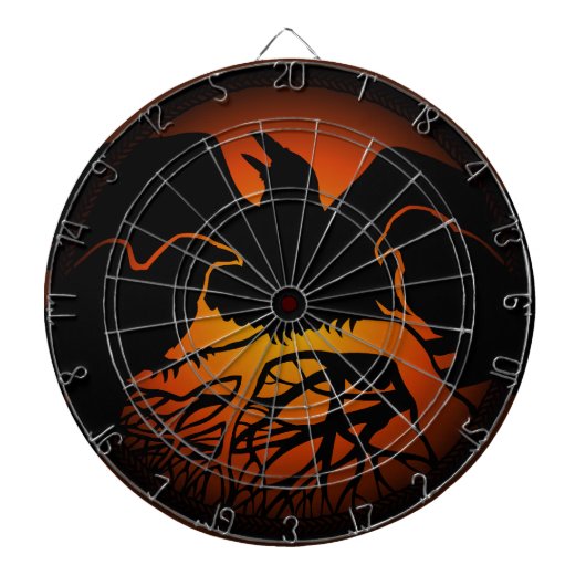 Raven Dartboard Cool Tribal Raven Art Dartboard Dartbord (Voorkant)