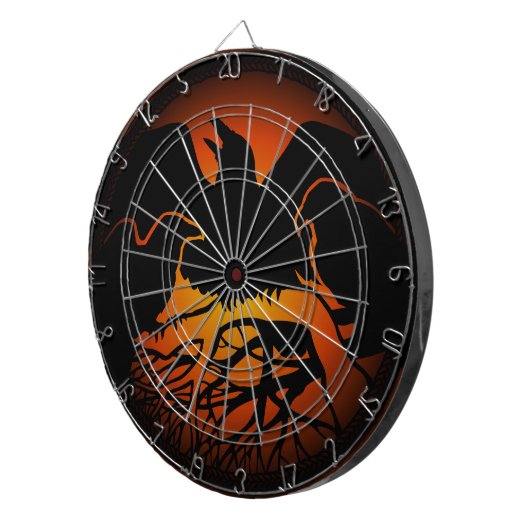 Raven Dartboard Cool Tribal Raven Art Dartboard Dartbord (Voorkant Rechts)