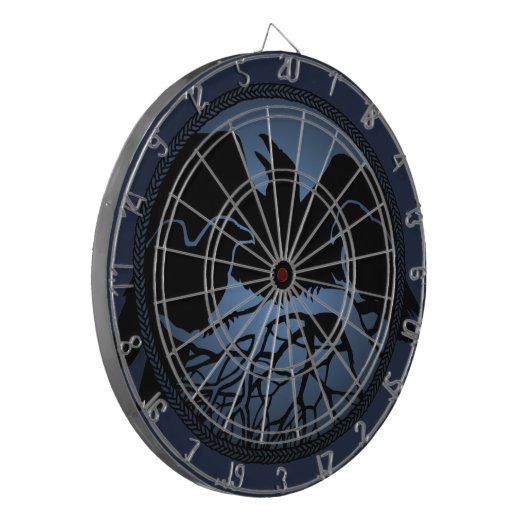 Raven Dartboard Cool Tribal Raven Art Dartboard Dartbord (Voorkant Links)