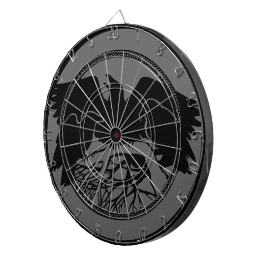 Raven Dartboard Cool Tribal Raven Art Dartboard Dartbord (Voorkant Rechts)