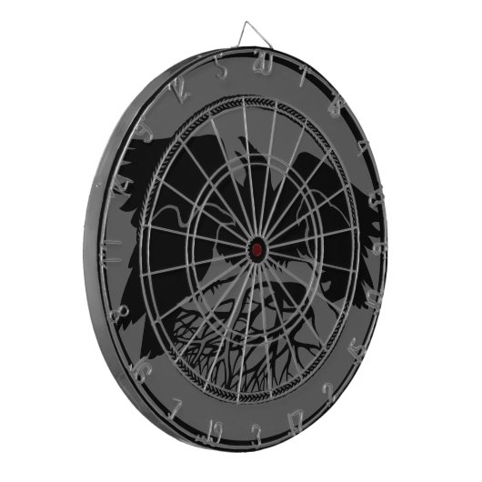Raven Dartboard Cool Tribal Raven Art Dartboard Dartbord (Voorkant Links)
