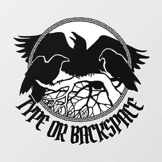 Raven Decal Personalized Tribal Art Window Cling (Vel)