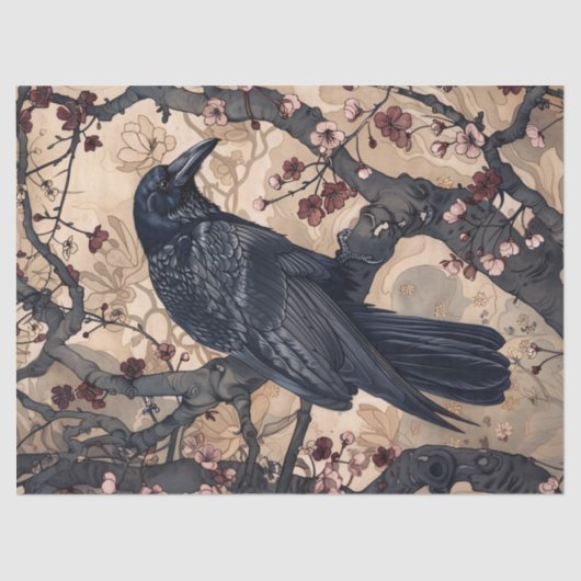 Raven Decoupage Tissue Paper voor meubels Tissuepapier (Voorkant)
