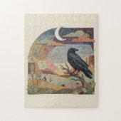 Raven & Desert Moon – Mystische Vogel Gothic Legpuzzel (Verticaal)