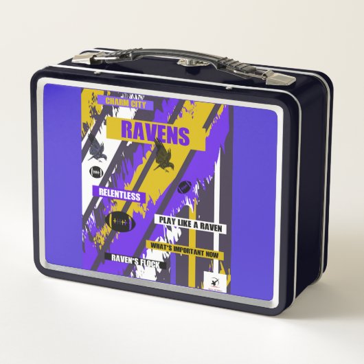 Raven design metalen lunchbox (Achterkant)