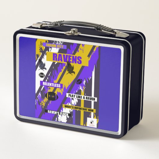 Raven design metalen lunchbox (Voorkant)