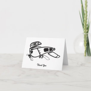 Raven Design Pen en Inkt Drawing Folded Bedankkaart