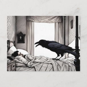 Raven die slapende Poe in de gaten houdt Briefkaart