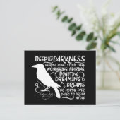 Raven (diep in die duisternis) van Edgar Allan Poe Briefkaart (Staand voorkant)