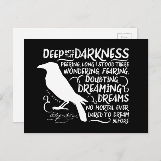Raven (diep in die duisternis) van Edgar Allan Poe Briefkaart (Voorkant / Achterkant)