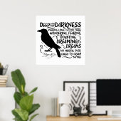 Raven (diep in die duisternis) van Edgar Allan Poe Poster (Thuiskantoor)