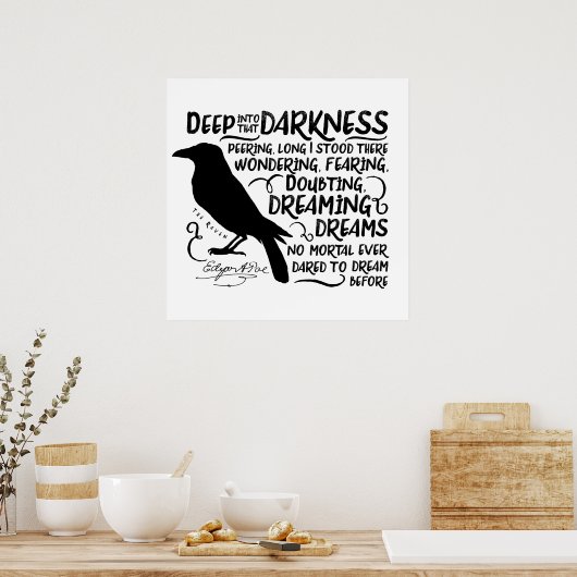 Raven (diep in die duisternis) van Edgar Allan Poe Poster (Keuken)