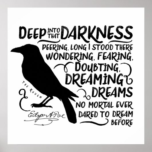 Raven (diep in die duisternis) van Edgar Allan Poe Poster (Voorkant)