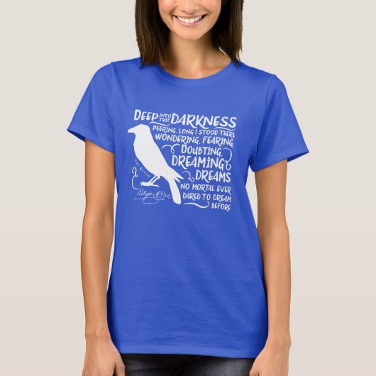 Raven (diep in die duisternis) van Edgar Allan Poe T-shirt (Voorkant)