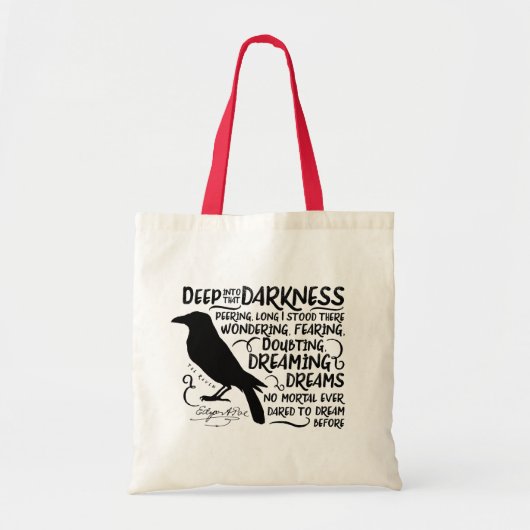 Raven (diep in die duisternis) van Edgar Allan Poe Tote Bag (Voorkant)