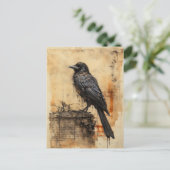 Raven Edgar Allan Poe Briefkaart (Staand voorkant)