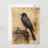 Raven Edgar Allan Poe Briefkaart (Voorkant / Achterkant)