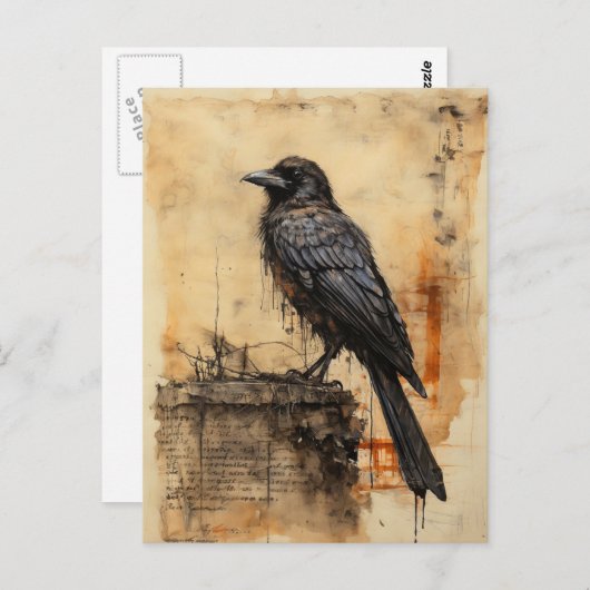 Raven Edgar Allan Poe Briefkaart (Voorkant / Achterkant)