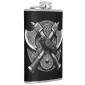 Raven en bijlen - Noorse Warrior Shield Wall Art Heupfles (Rechts)