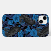 Raven en blauwe rozen Case-Mate iPhone case (Achterkant (horizontaal))