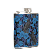 Raven en blauwe rozen heupfles (Rechts)