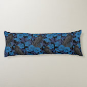 Raven en blauwe rozen lichaamskussen (Achterkant)