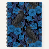 Raven en blauwe rozen notitieboek (Voorkant)