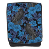 Raven en blauwe rozen rugtassen (Voorkant)