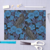 Raven en blauwe rozen tissuepapier (Craft)