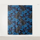 Raven en blauwe rozen wandkleed (Voorkant)