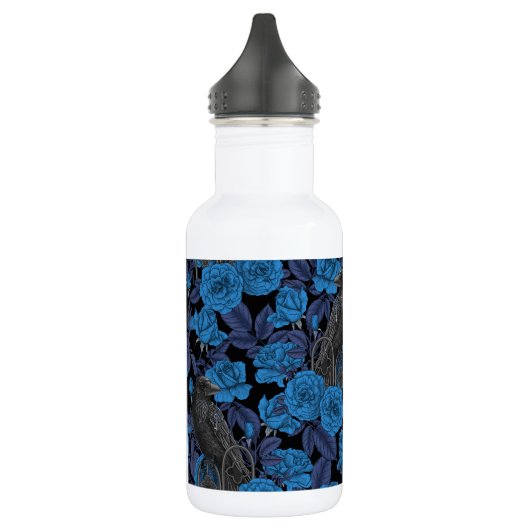 Raven en blauwe rozen waterfles  (Links)